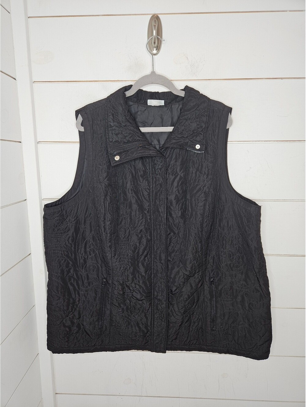 Liz & Me for Catherines 3X black lightweight quilted vest